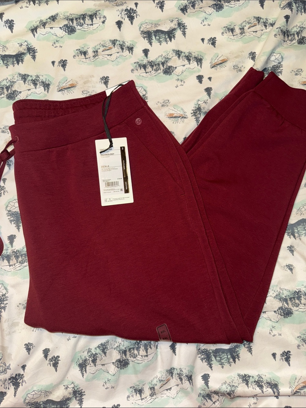 Women’s CALIA NEW High Rise Jogger L or XXL Burgundy Sweatpants